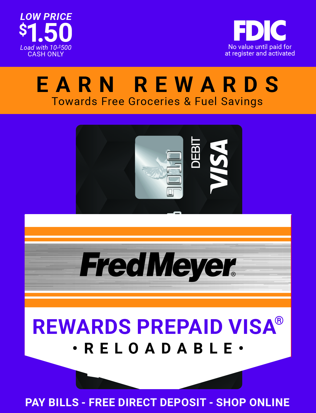 Fred Meyer Rewards Prepaid Visa Packaging